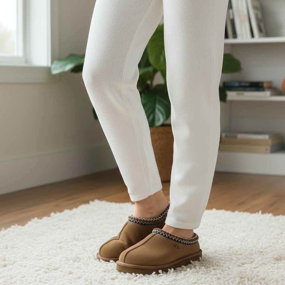 UGG Tasman Slipper Chestnut Suede Embroidered Braid 5955 Womens Size 6 - Picture 8 of 8